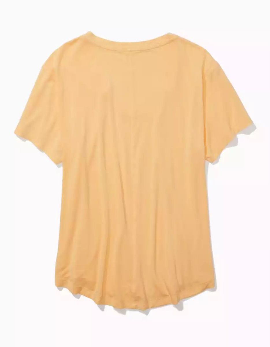 T Shirts American Eagle AE Soft & Sexy V-Neck Pocket Tee Orange Femme | MHZ-40833764